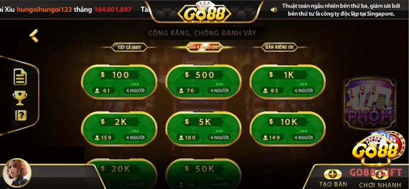 Phỏm Go88 có gì hấp dẫn